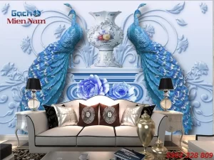 Gạch 3D chim công