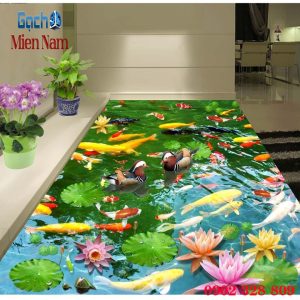 Gạch 3D hoa mẫu đơn