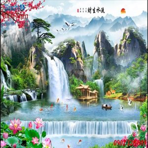 tranh gạch 3d sơn thủy hữu tình