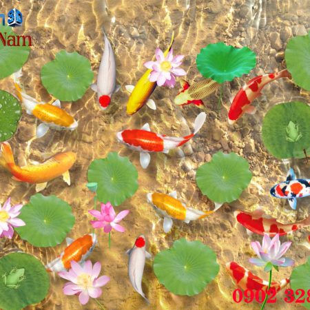 gạch 3D cá Koi