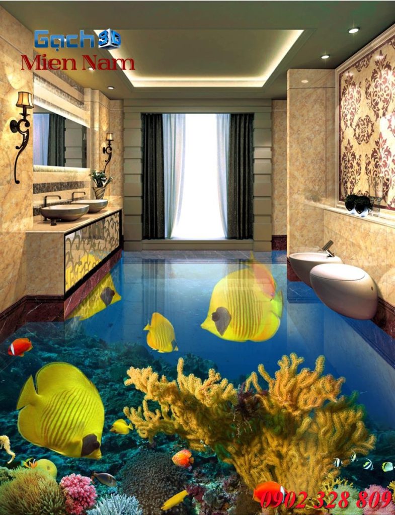 Lát nền 3D Nhà Tắm mang không gian thiên nhiên vào ngôi nhà