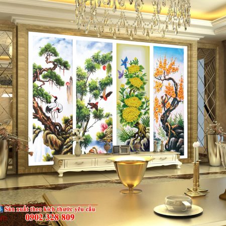 Tranh gạch 3D tứ quý