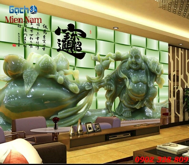 Gạch 3d Phật di Lặc mang lại may mắn, bình an và thịnh vượng cho gia chủ