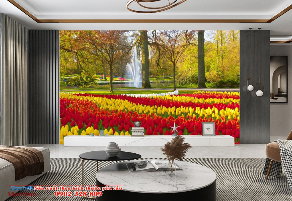 Gạch 3D ốp tường hoa tulip-Làm mới không gian của bạn