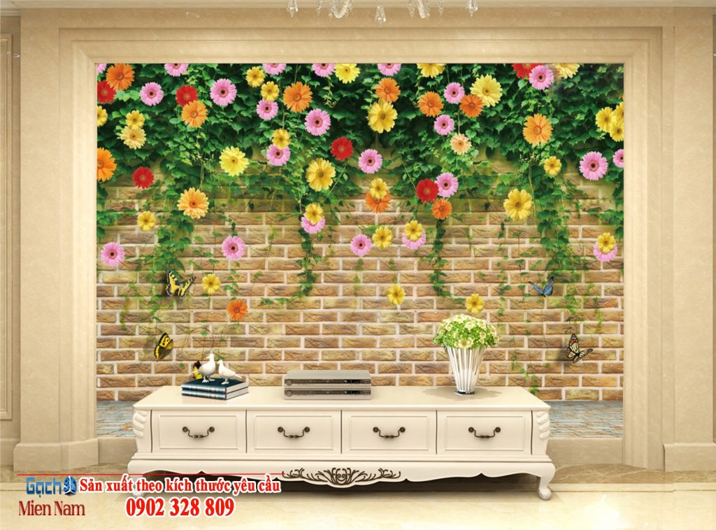 Tranh gạch ấn tượng tiểu cảnh sân vườn tạo không gian xanh tươi Tranh gạch ấn tượng tiểu cảnh sân vườn tạo không gian xanh tươi